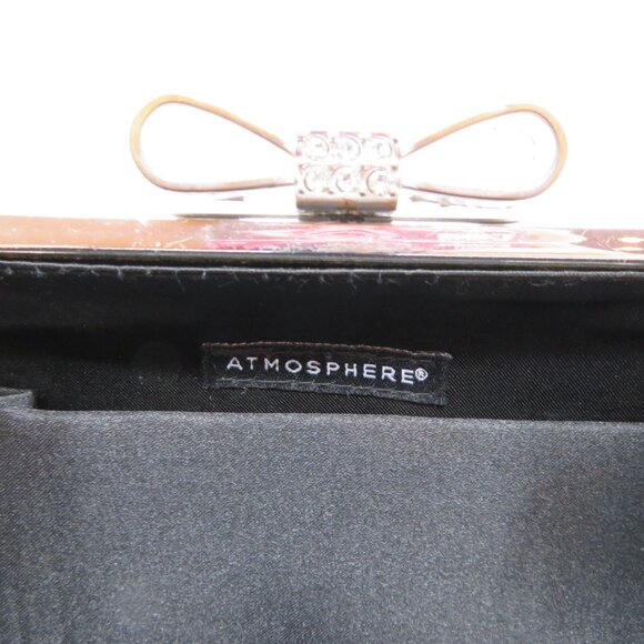 Women Clutch Ornate Clasp Chain Strap Atmosphere Black Fabric Purse Bag Evening - Picture 8 of 12